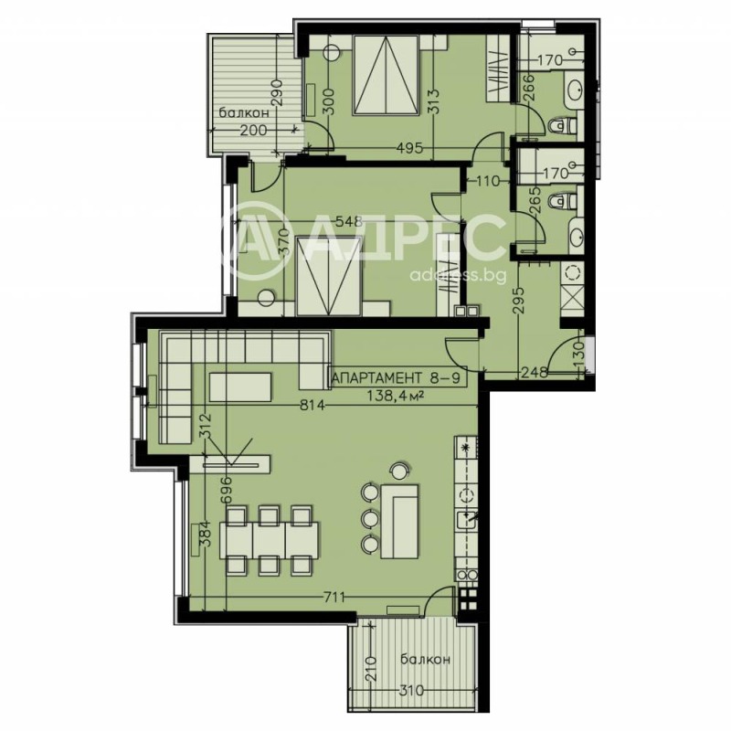 Till salu  2 sovrum Sofia , Manastirski livadi , 165 kvm | 71274914 - bild [5]