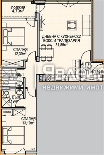 Продава 3-СТАЕН, гр. София, Обеля 2, снимка 4 - Апартаменти - 54059547
