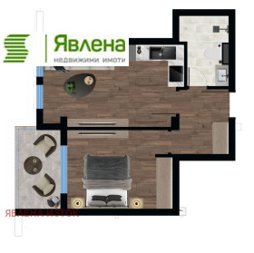 Продава  2-стаен, град София