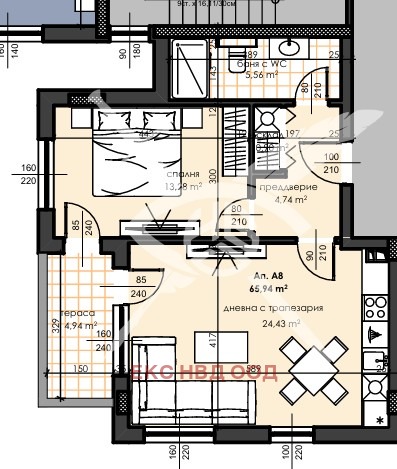 Продава  2-стаен област Пловдив , гр. Асеновград , 66 кв.м | 67237380 - изображение [2]