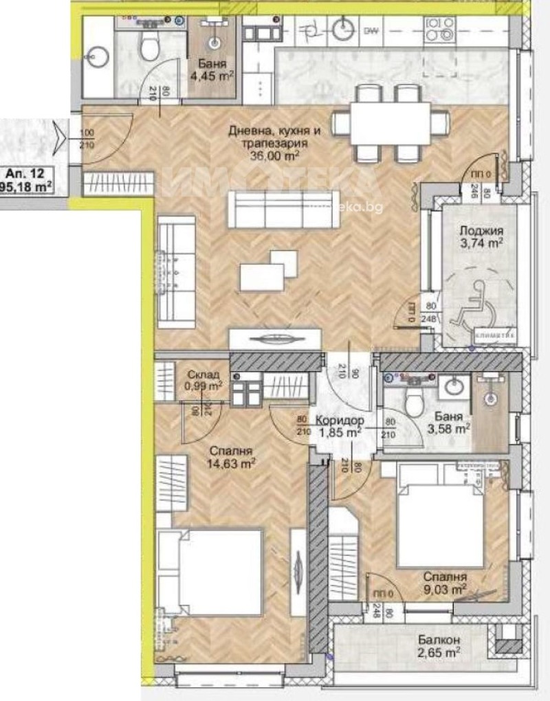 Продава 3-СТАЕН в град София, Люлин 8 - 110 кв.м / 226 402 € » 442 803.82 лв., ИМОТЕКА