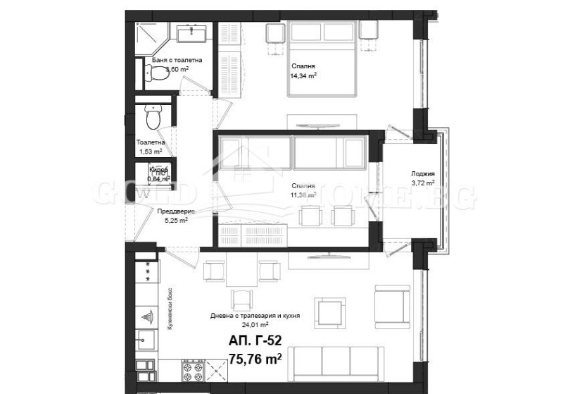 Zu verkaufen  2 Schlafzimmer Plowdiw , Gagarin , 87 qm | 75126905 - Bild [2]