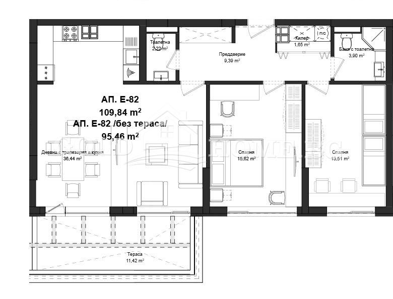 Zu verkaufen  2 Schlafzimmer Plowdiw , Gagarin , 87 qm | 75126905 - Bild [7]