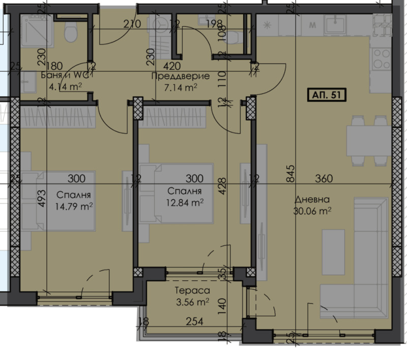 Продается  2 спальни Пловдив , Тракия , 105 кв.м | 77646978 - изображение [4]