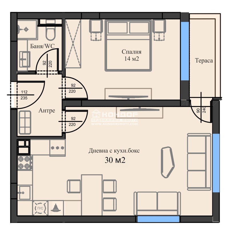 En venta  1 dormitorio Plovdiv , Vastanicheski , 73 metros cuadrados | 91152574 - imagen [4]