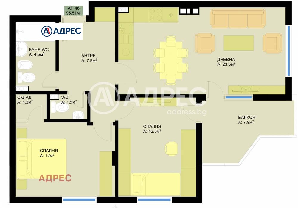 Продава 3-СТАЕН, гр. Варна, Гранд Мол, снимка 3 - Апартаменти - 53766317