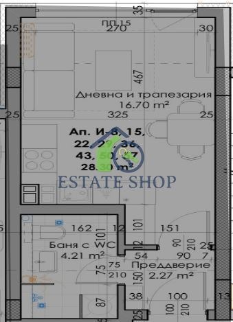 À vendre  Studio Plovdiv , Yujen , 36 m² | 48944641 - image [2]