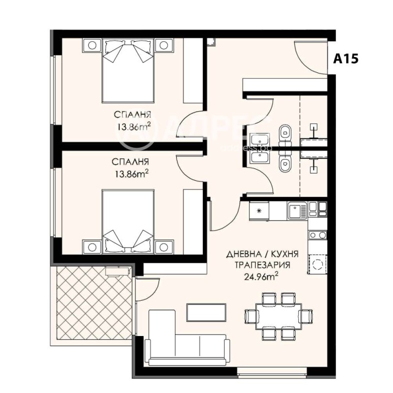 Te koop  2 slaapkamers Sofia , Ljulin 9 , 103 m² | 99183772 - afbeelding [2]