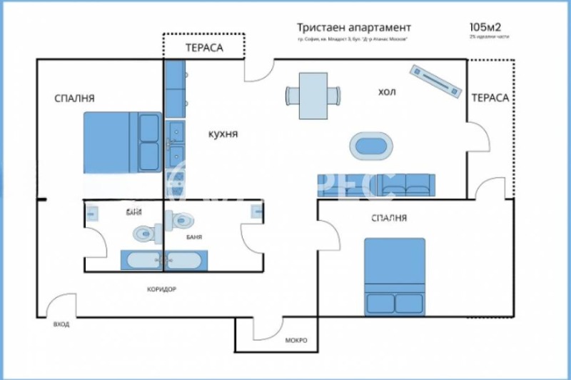 Продава 3-СТАЕН, гр. София, Младост 3