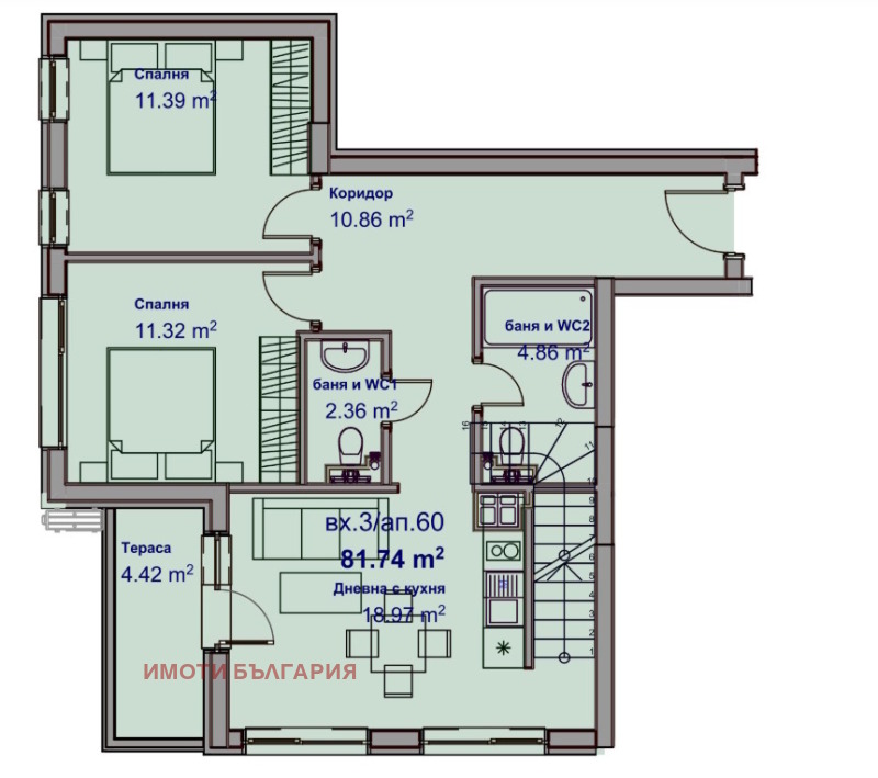 En venta  2 dormitorios Varna , Mladost 1 , 188 metros cuadrados | 28135375 - imagen [14]