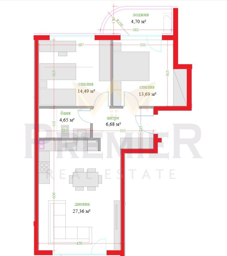 De vânzare  2 dormitoare Varna , Troșevo , 110 mp | 97658209