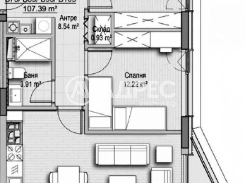 En venta  2 dormitorios Sofia , Jladilnika , 107 metros cuadrados | 76878427