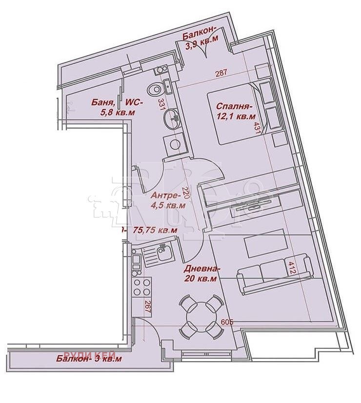 À venda  1 quarto Varna , Pogrebi , 76 m² | 14373047 - imagem [4]