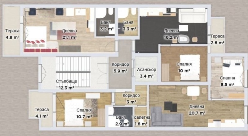 Till salu  1 sovrum Sofia , Banisjora , 54 kvm | 86119358 - bild [5]