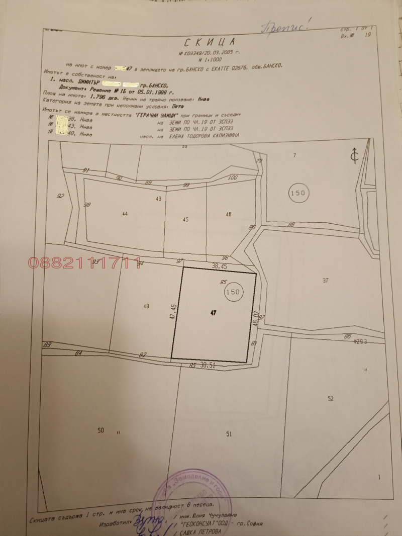 Продава ПАРЦЕЛ, гр. Банско, област Благоевград
