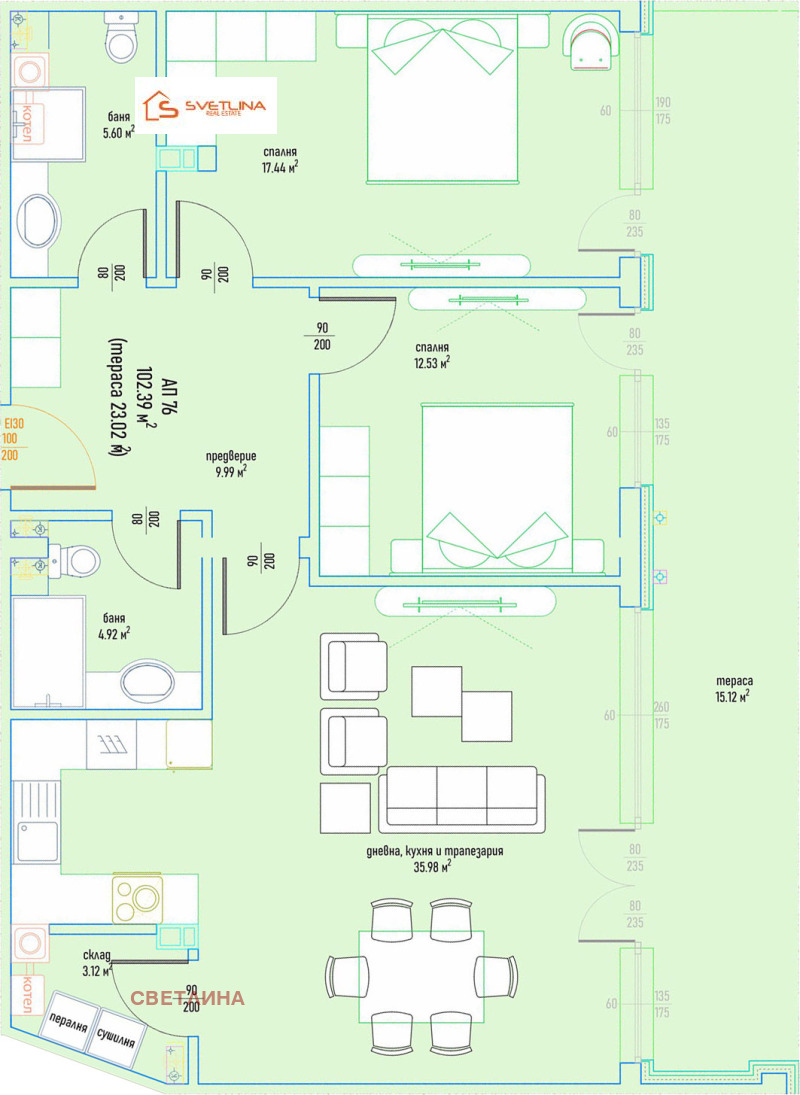 Продава 3-СТАЕН, гр. София, Малинова долина, снимка 5 - Апартаменти - 52736406