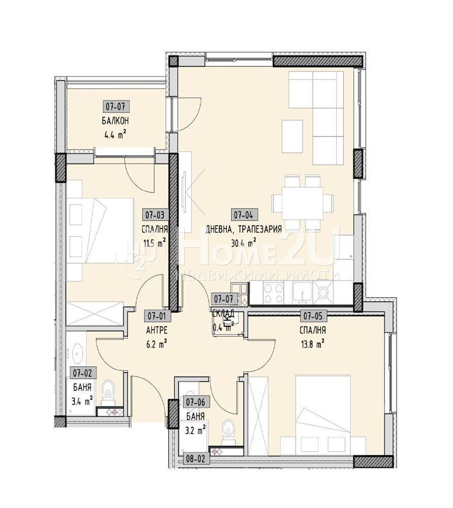 Продава 3-СТАЕН, гр. София, Малинова долина, снимка 4 - Апартаменти - 53706022