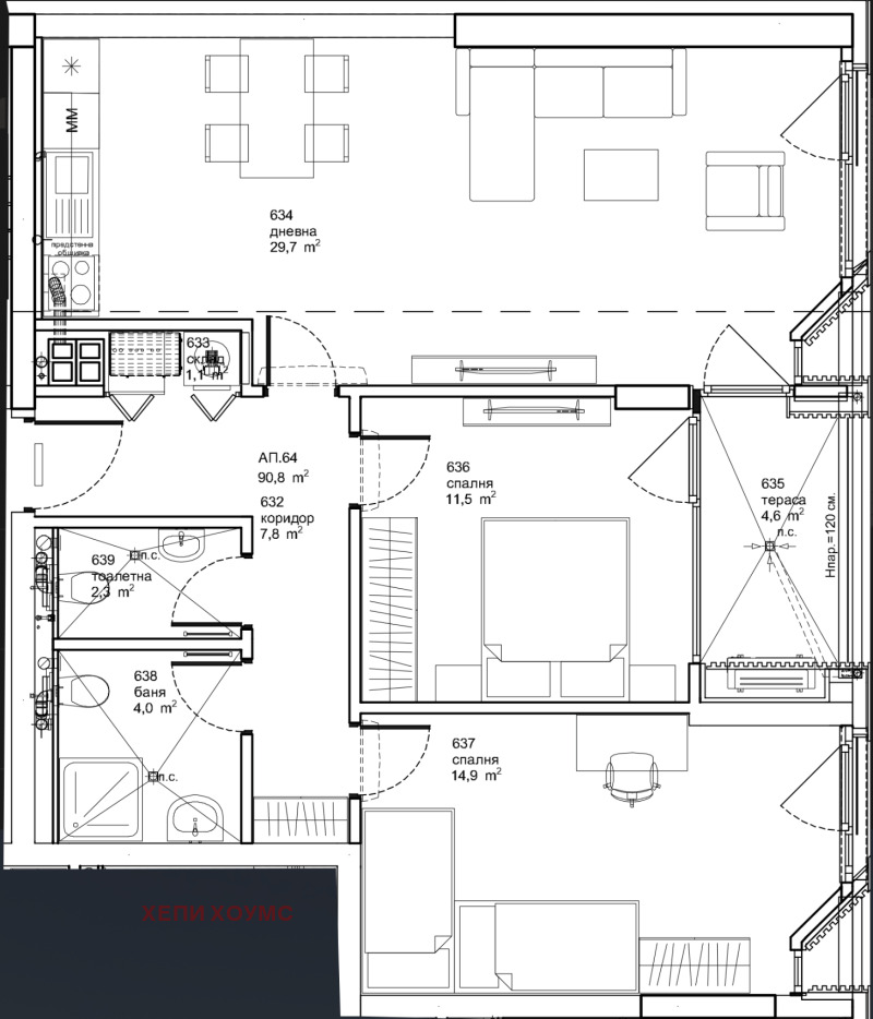 For Sale  2 bedroom Sofia , Krastova vada , 107 sq.m | 38987593 - image [3]