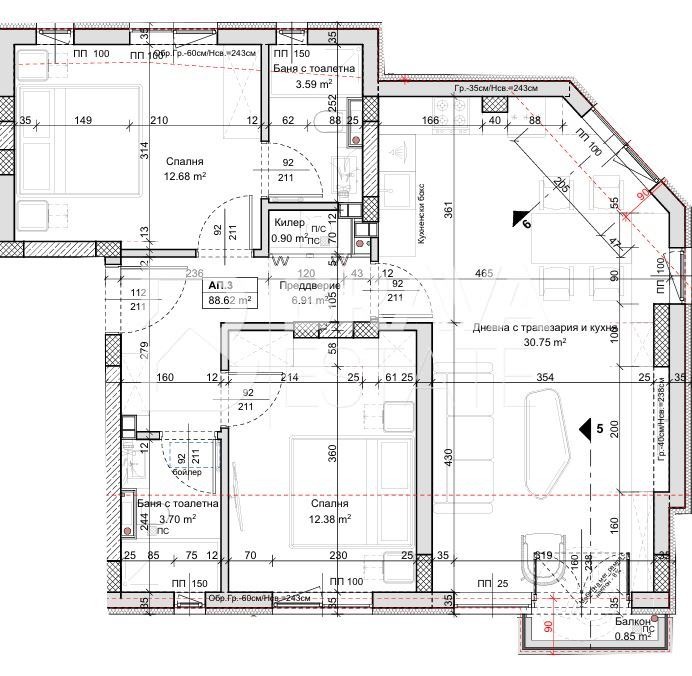 Продава 3-СТАЕН, гр. Пловдив, Кючук Париж, снимка 13 - Апартаменти - 54343014
