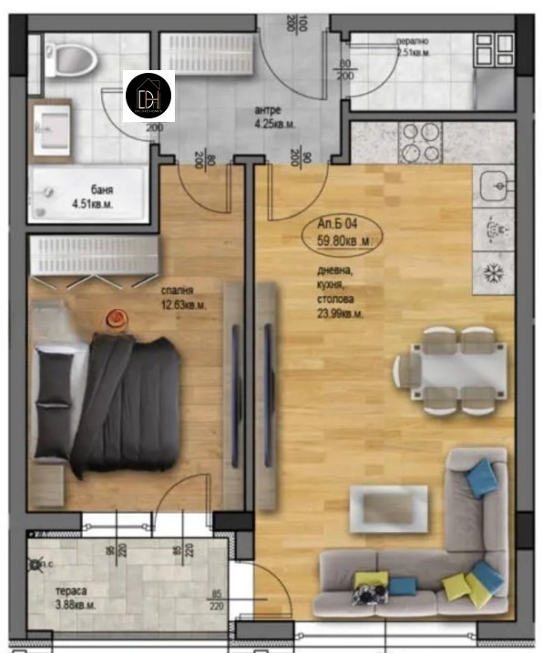 Продава 2-СТАЕН, гр. Пловдив, Остромила, снимка 2 - Апартаменти - 55614925