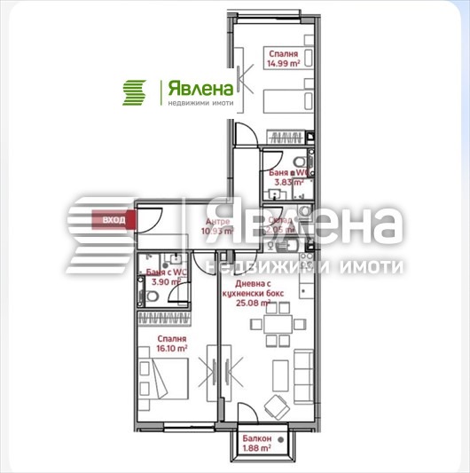 Продава 3-СТАЕН, гр. София, Манастирски ливади, снимка 3 - Апартаменти - 54248953