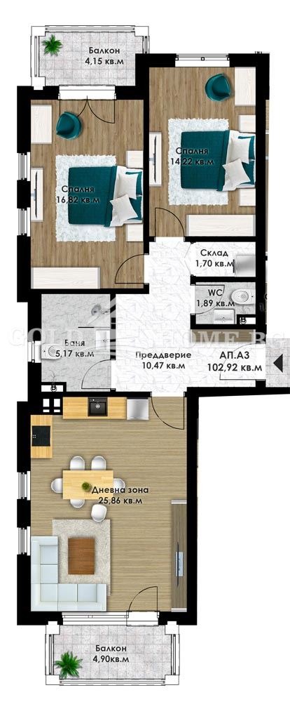На продаж  2 спальні Пловдив , Коматево , 110 кв.м | 89342306 - зображення [5]