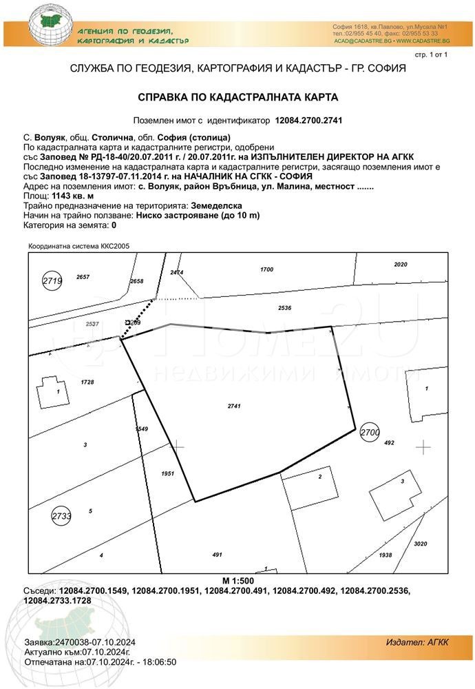 Продава ПАРЦЕЛ, с. Волуяк, област София-град, снимка 1 - Парцели - 47524705