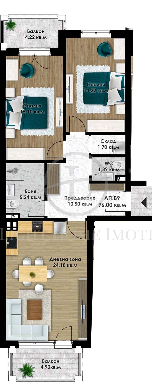 Till salu  2 sovrum Plovdiv , Ostromila , 113 kvm | 12347372 - bild [5]