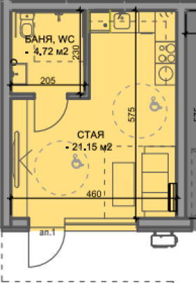 Til salg  Studie Plovdiv , Yuzhen , 36 kvm | 57895833