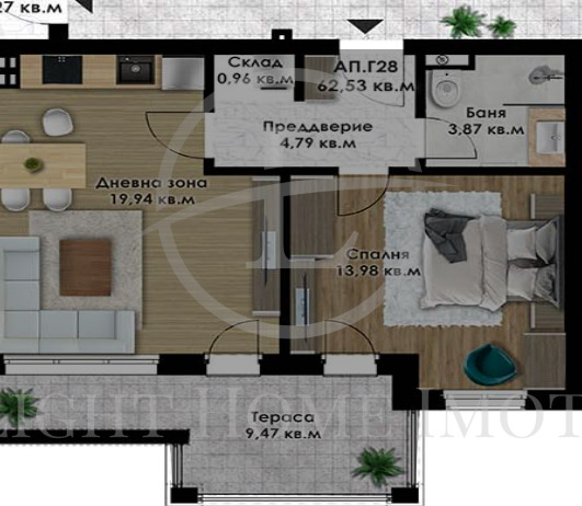 Na prodej  1 ložnice Plovdiv , Christo Smirnenski , 75 m2 | 30078928 - obraz [11]