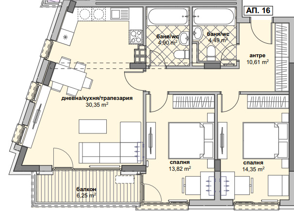 Продава 3-СТАЕН, гр. София, Люлин 7, снимка 3 - Апартаменти - 47107687