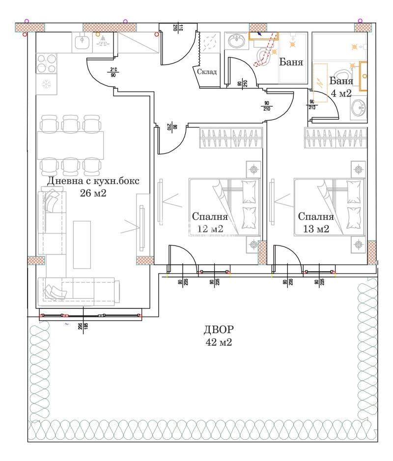 En venta  2 dormitorios Plovdiv , Vastanicheski , 128 metros cuadrados | 96074068 - imagen [2]