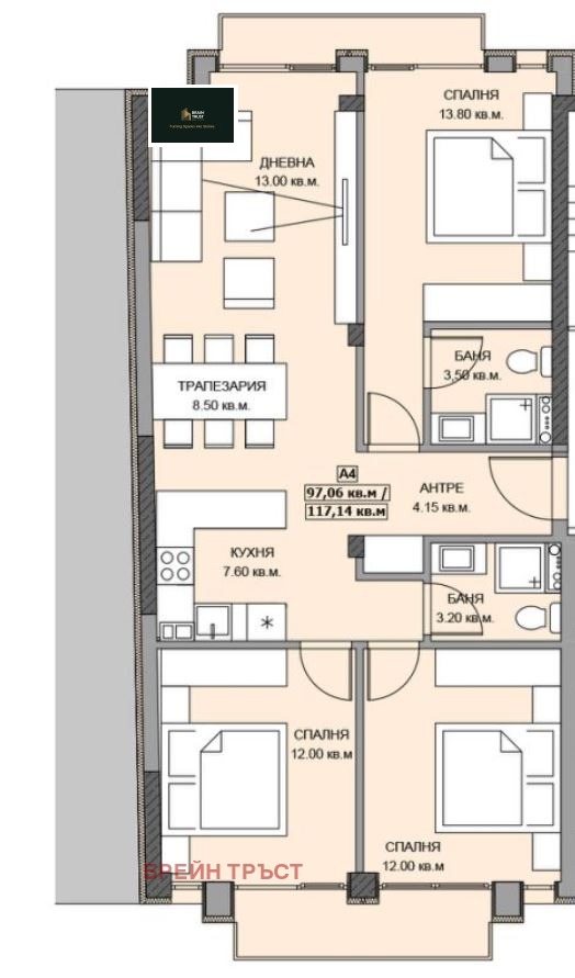 Продава 4-СТАЕН, гр. София, Банишора, снимка 2 - Апартаменти - 54135604