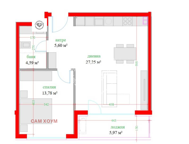 Продава 2-СТАЕН, гр. Варна, Трошево, снимка 2 - Aпартаменти - 49435654