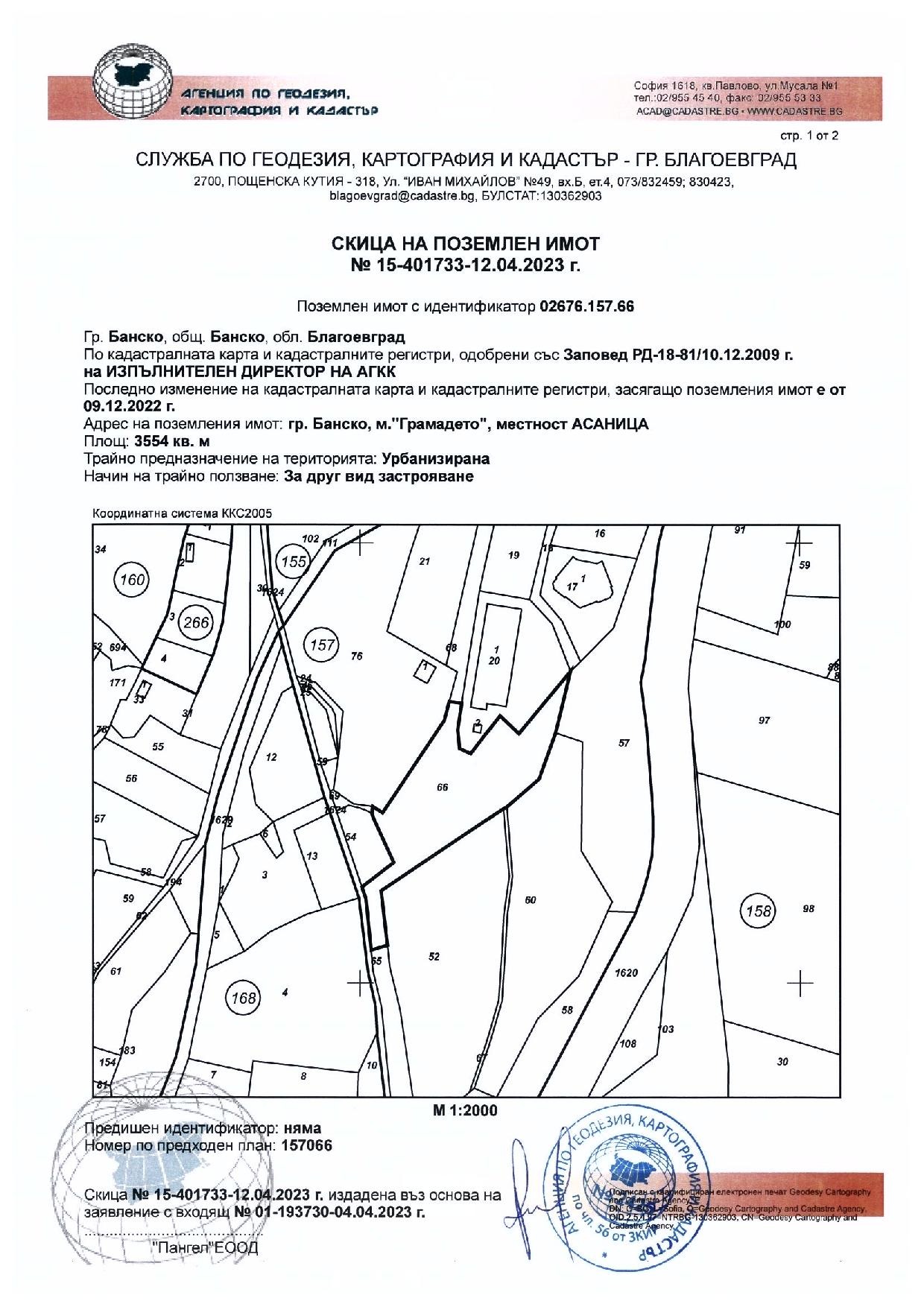 Продава ПАРЦЕЛ, гр. Банско, област Благоевград, снимка 2 - Парцели - 32497844