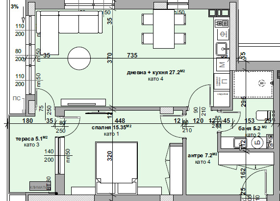 Продава 2-СТАЕН, гр. Стара Загора, Самара 3, снимка 3 - Aпартаменти - 48979097