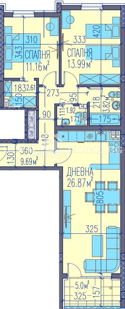 На продаж  2 спальні Пловдив , Каменица 2 , 99 кв.м | 10198394 - зображення [3]