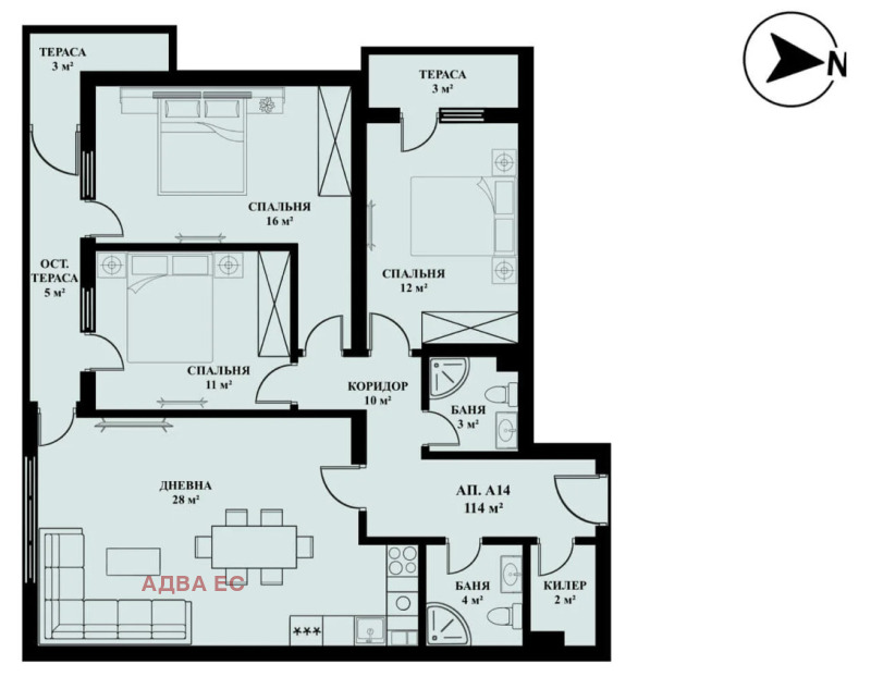 Na prodej  3 ložnice Sofia , Ljulin 5 , 135 m2 | 89963391 - obraz [11]