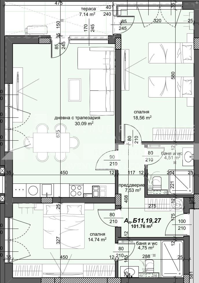 De vânzare  2 dormitoare Plovdiv , Traciia , 125 mp | 21132961 - imagine [2]