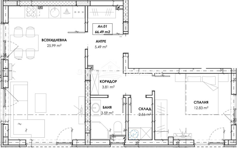 Zu verkaufen  1 Schlafzimmer Plowdiw , Hristo Smirnenski , 77 qm | 93810287 - Bild [4]