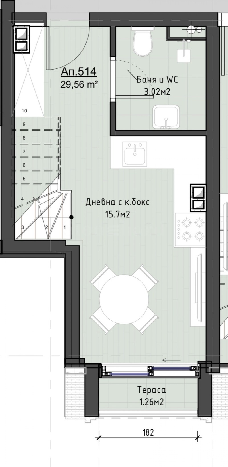 Продава 1-СТАЕН, гр. Варна, м-т Ален мак, снимка 10 - Апартаменти - 53119850