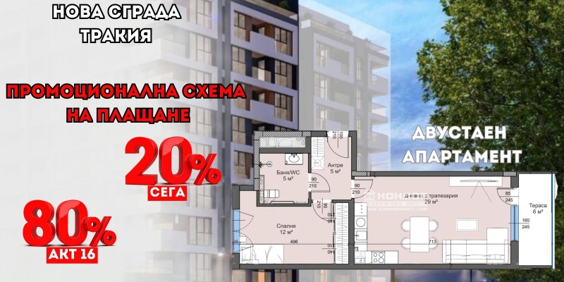 Продава 2-СТАЕН, гр. Пловдив, Тракия