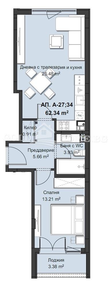 À venda  1 quarto Plovdiv , Hristo Smirnenski , 78 m² | 78160481 - imagem [2]