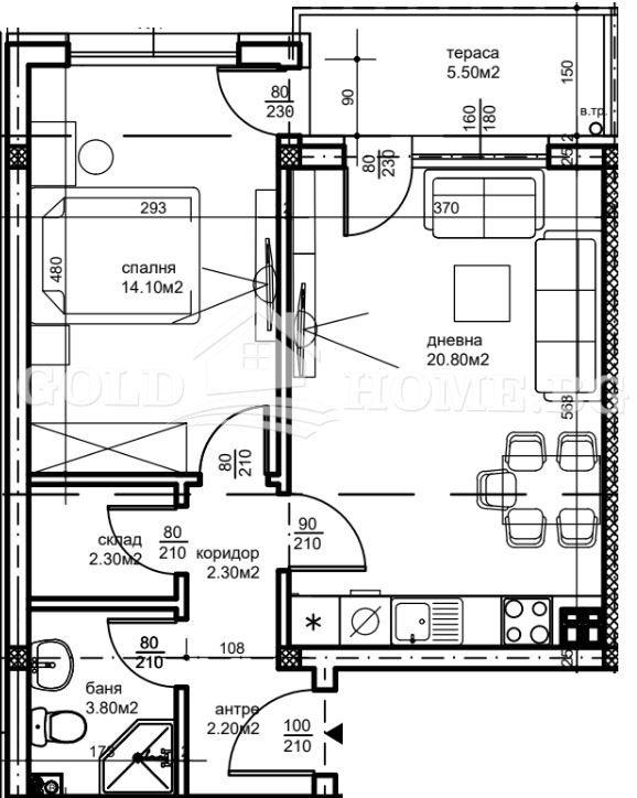 Til salgs  1 soverom Plovdiv , Belomorski , 65 kvm | 38275803 - bilde [3]