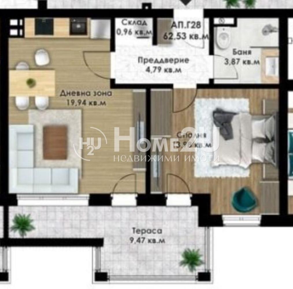 Продава 2-СТАЕН, гр. Пловдив, Остромила, снимка 8 - Апартаменти - 54353446