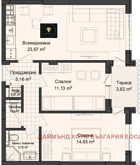 Продава 3-СТАЕН, гр. Пловдив, Гагарин, снимка 2 - Aпартаменти - 47587333