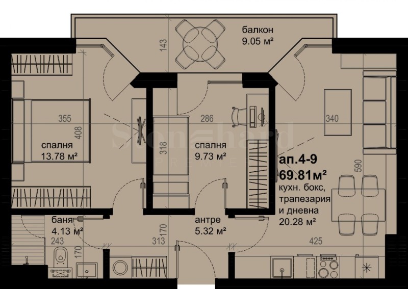 De vânzare  2 dormitoare Burgas , Izgrev , 80 mp | 25750712 - imagine [2]