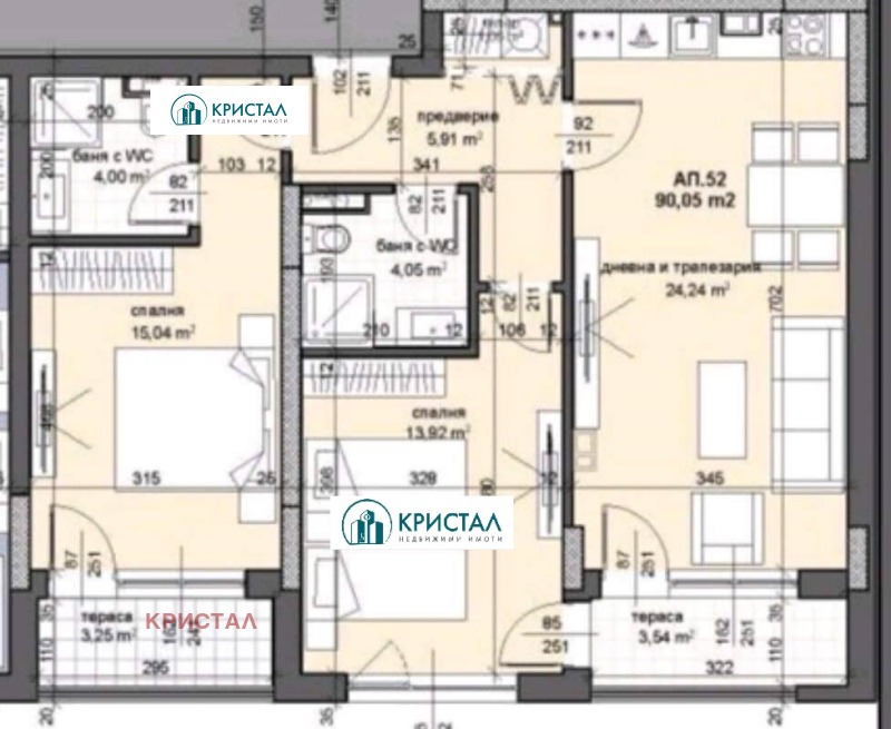 Продава 3-СТАЕН в град Пловдив, Тракия - 105 кв.м / 173 200 € » 338 749.76 лв., КРИСТАЛ