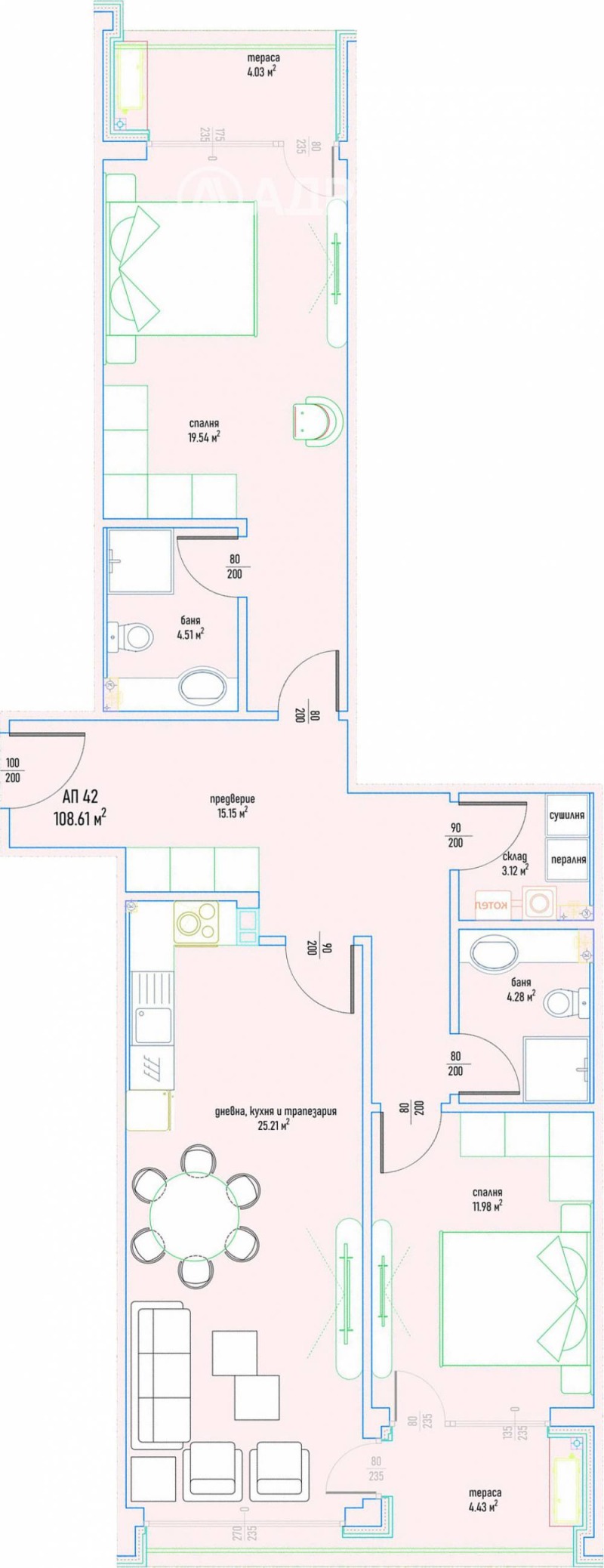 De vânzare  2 dormitoare Sofia , Malinova dolina , 132 mp | 10483710 - imagine [4]
