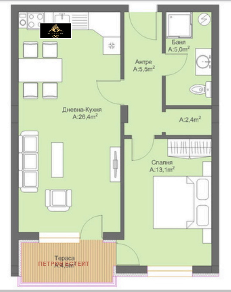 Satılık  2 yatak odası bölge Pazarcık , Velingrad , 99 metrekare | 33537389 - görüntü [4]